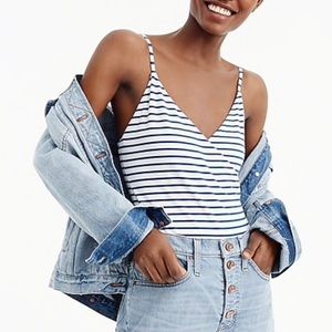 J. Crew Wrap Cami Bodysuit in Stripe